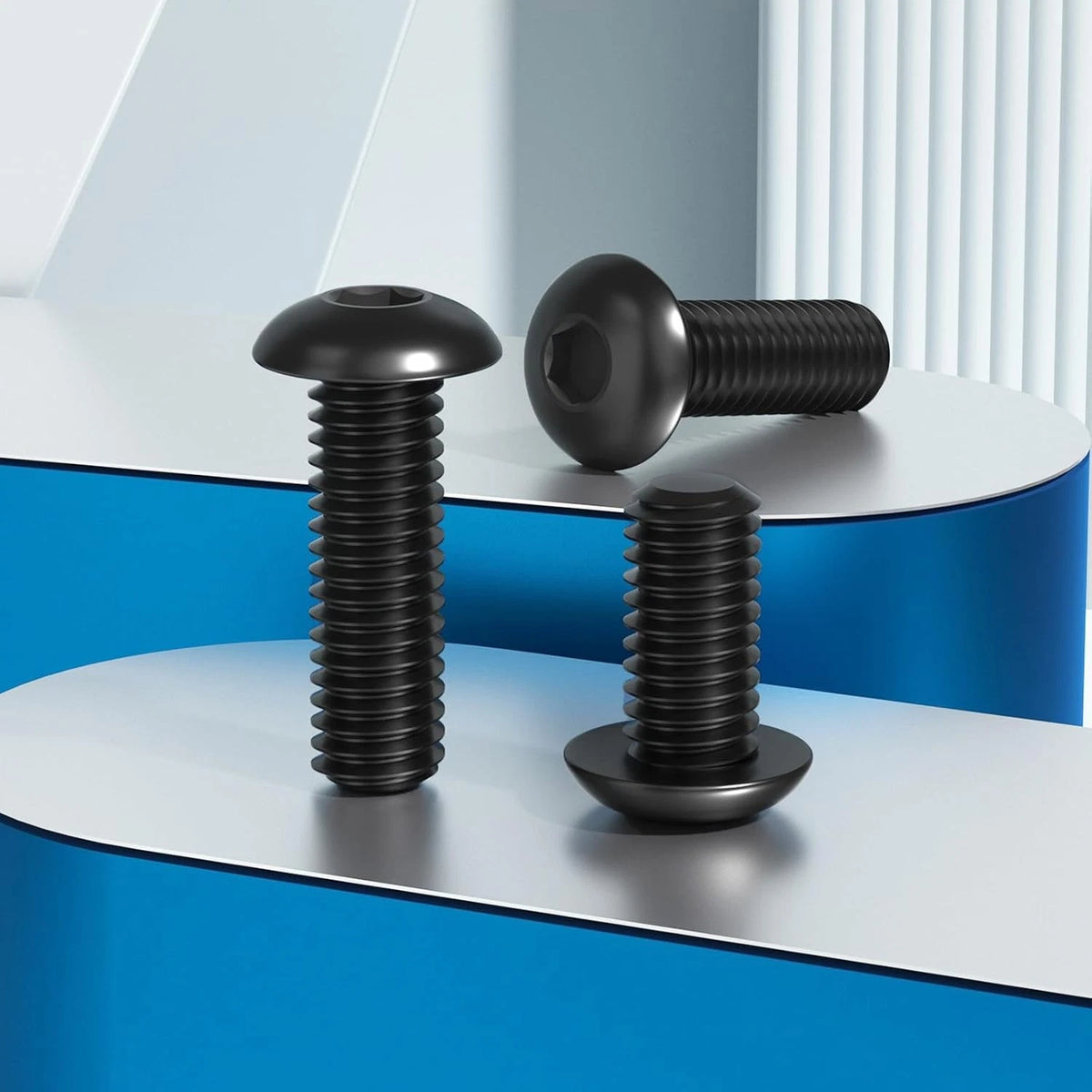 50Pcs 1/4-20 x 1 Button Head Socket Cap Bolts Screws,304 Stainless Black