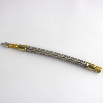 Stainless Braided Flexible Hose Car Tire Valve Inflatable Copper Joint Adapter