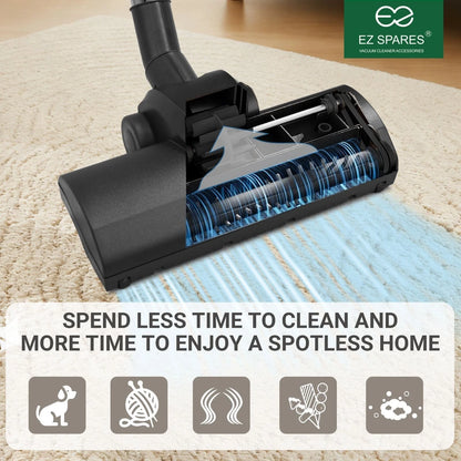 EZ SPARES Brush Head Replacement for Universal Vacuum,Turbo Floor Black