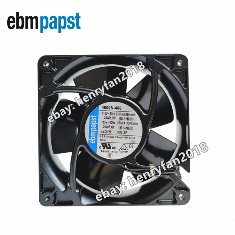 4600N-466 115VAC Ebmpapst Axial Fan 20W 230mA 120*120*38mm High temperature Fan