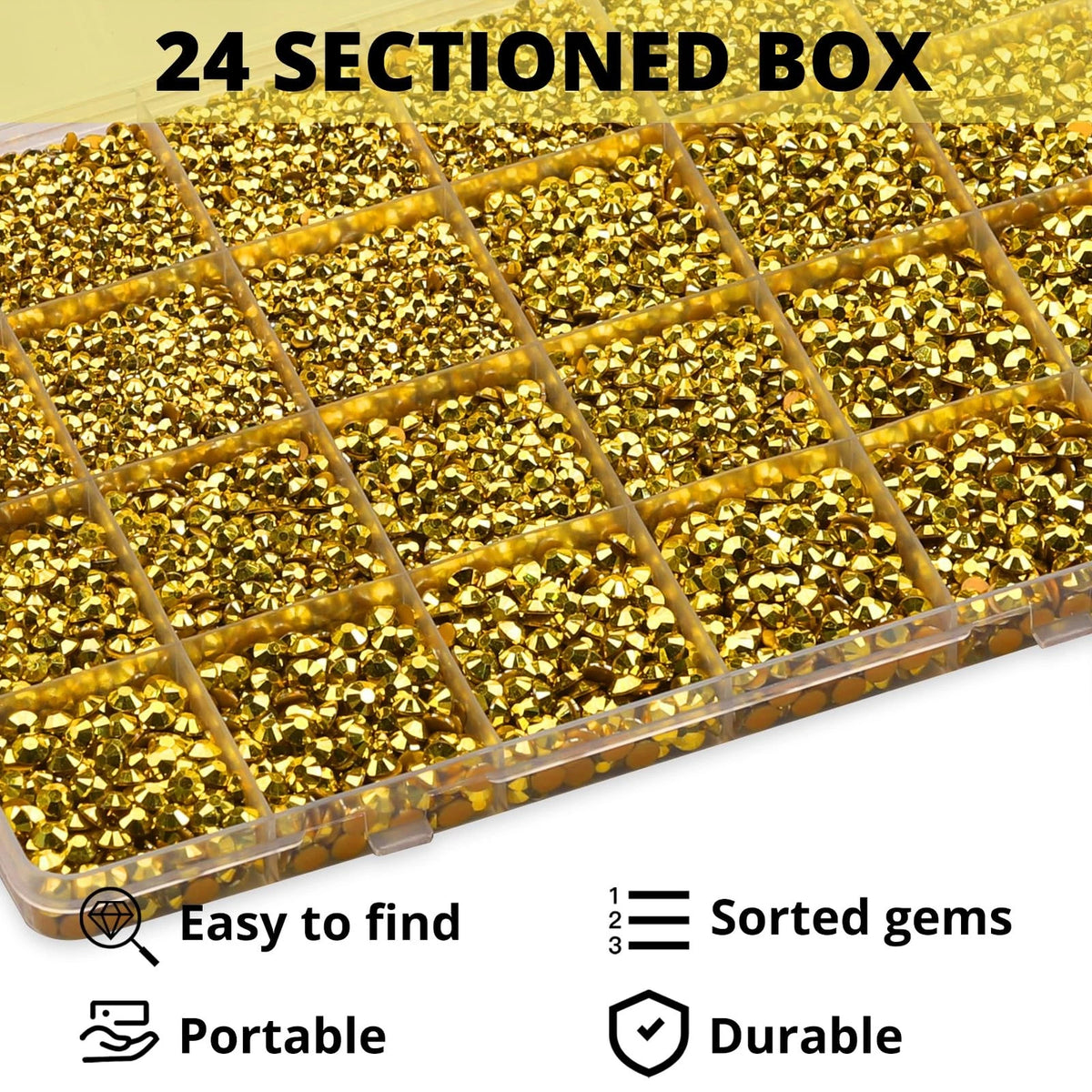 32000Pcs Metallic Gold Large Pack + 3pcs Glue, gold 2-6mm
