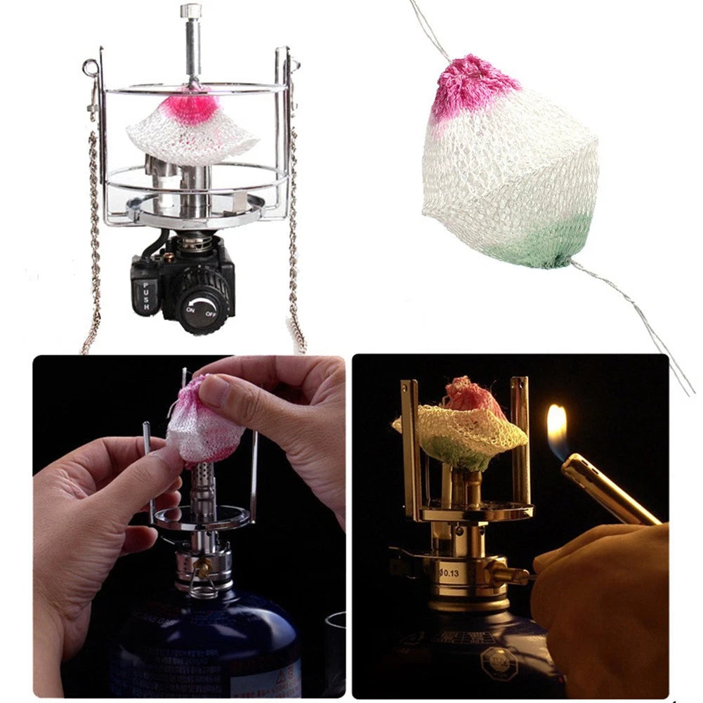 50Pcs 9cm Portable Outdoor Camping Gas Lamp Lantern Mantles Dual Head 300/400
