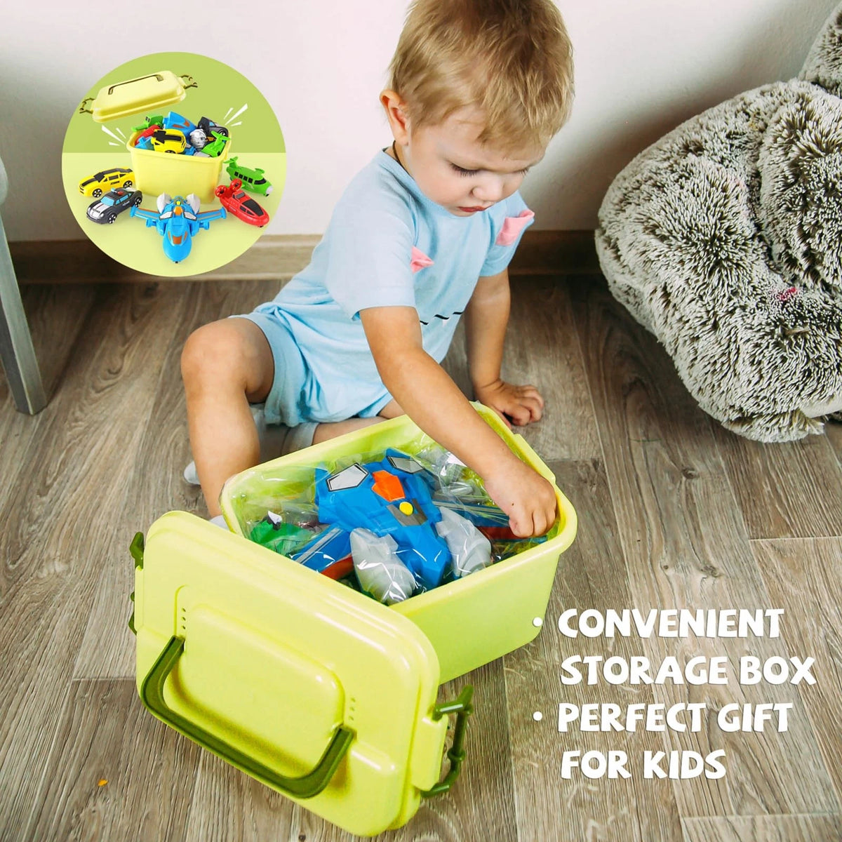 QUERCITRON 5-in-1 Magnetic Vehicles Playset Toy, Transform Medium, Multicolor