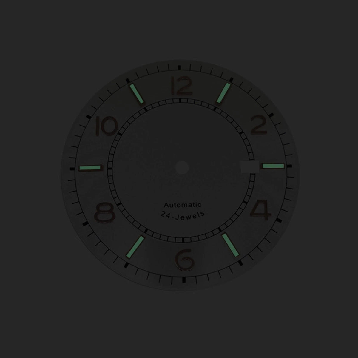 36.5mm Watch Dial w/ Green Luminous For NH35 Movement Watch Repair Parts hh