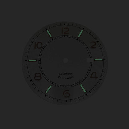 36.5mm Watch Dial w/ Green Luminous For NH35 Movement Watch Repair Parts hh