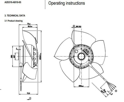 A2D210-AB10-05 Ebmpapst M2D068-CF 400/480VAC 0.26A For Siemens Spindle Motor Fan