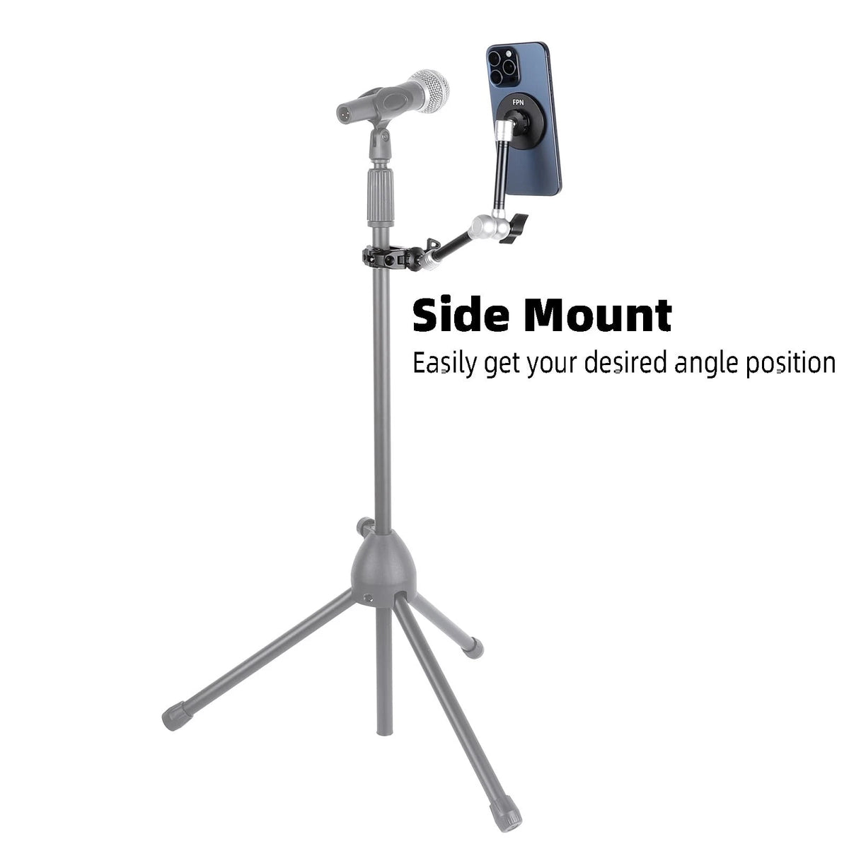 FPN All-Metal Magnetic Phone Holder with Super Clamp&10″ Long Arm for...