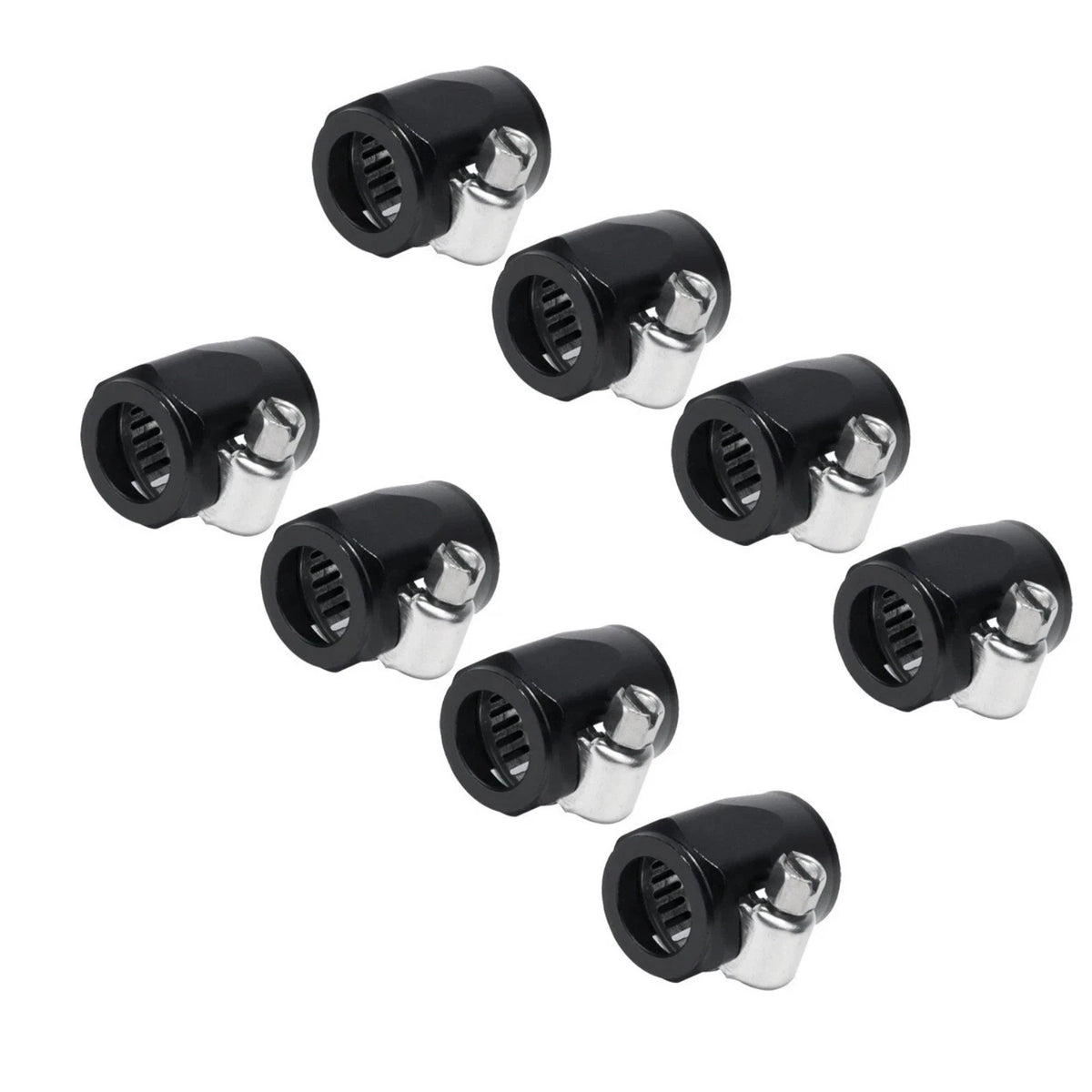 For 3/8" Hose 8Pcs AN6 Finisher Clamp Set Replacement Aluminum Professional