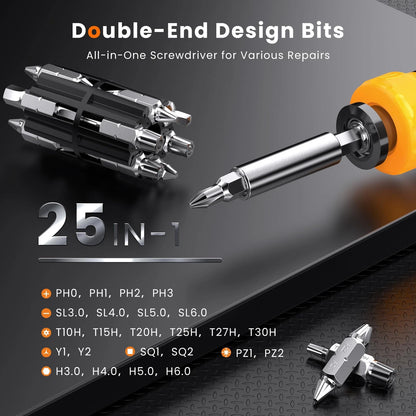 JOREST 25 in 1 Multibit Screwdriver Set, Magnetic Multitool Colorful