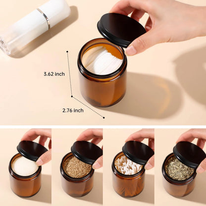 GIVAMEIHF 8oz Amber Glass Jars with Lids (3 Pack) - Empty Candle Amber-3 Pack