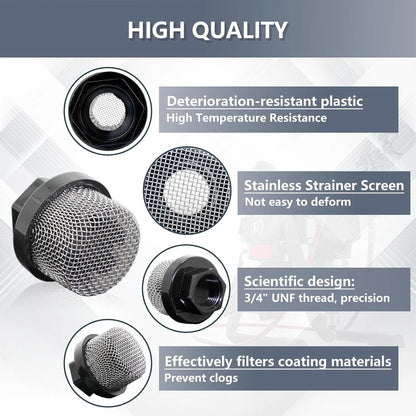 700805 3/4" UNF Thread Inlet Filter Screen Suction BLACK,stainless steel