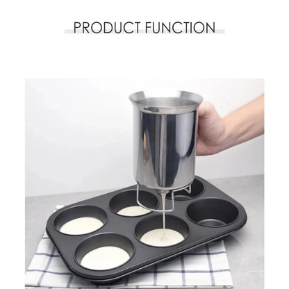 Stainless Steel Batter Dispenser with Quick-Close Valve No Spills for Pancakes