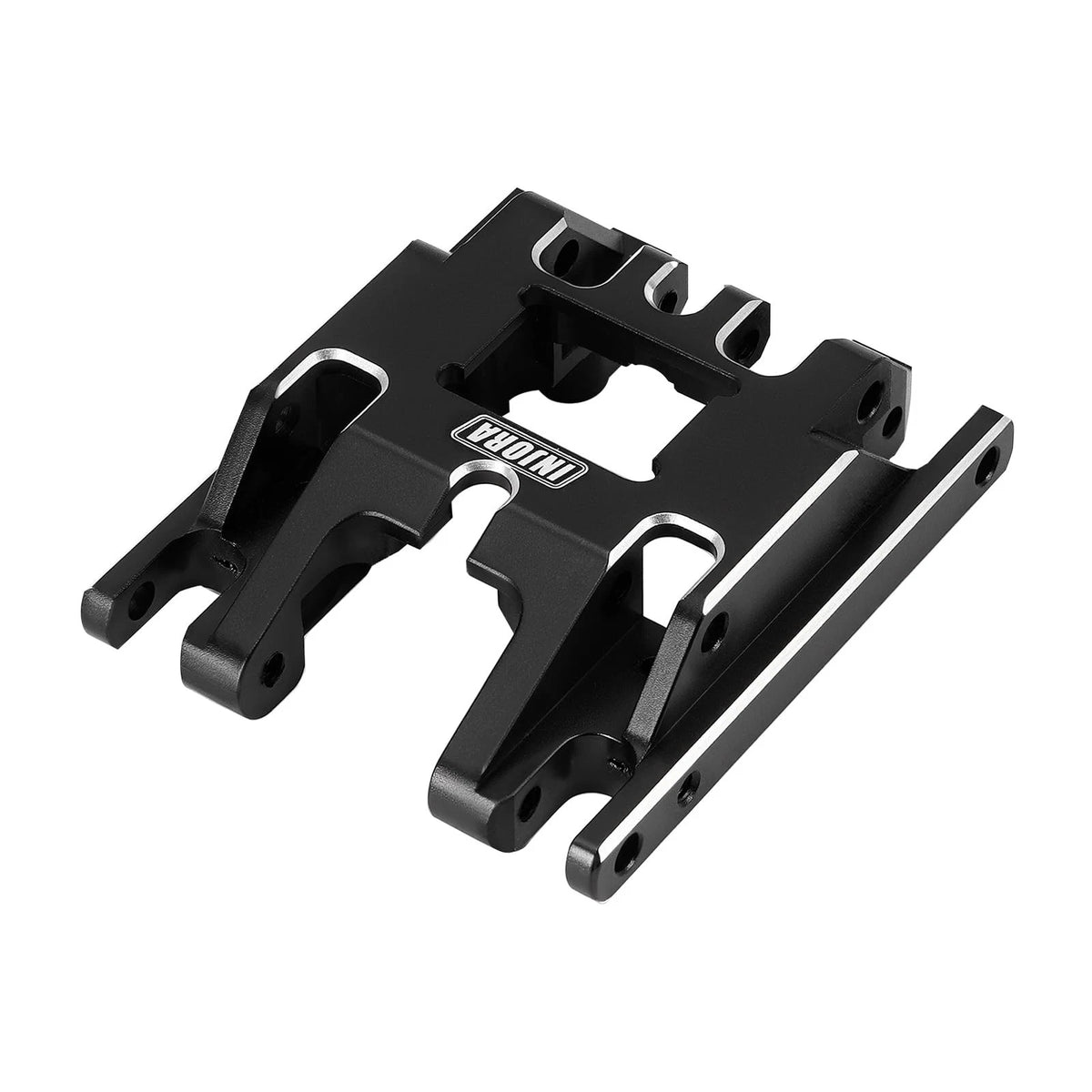 INJORA Aluminum Skid Plate Transmission Mount 17g 1/18 scale, Black