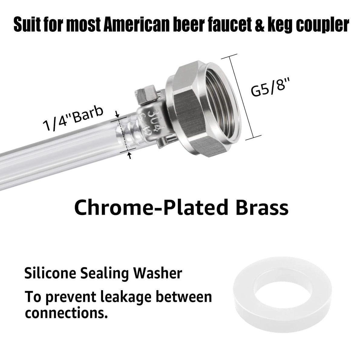 MRbrew Draft Beer Line with Barb Connector, Kegerator Accessory Kit Beer...