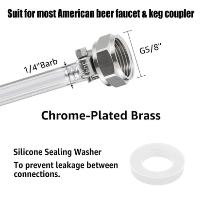 MRbrew Draft Beer Line with Barb Connector, Kegerator Accessory Kit Beer...