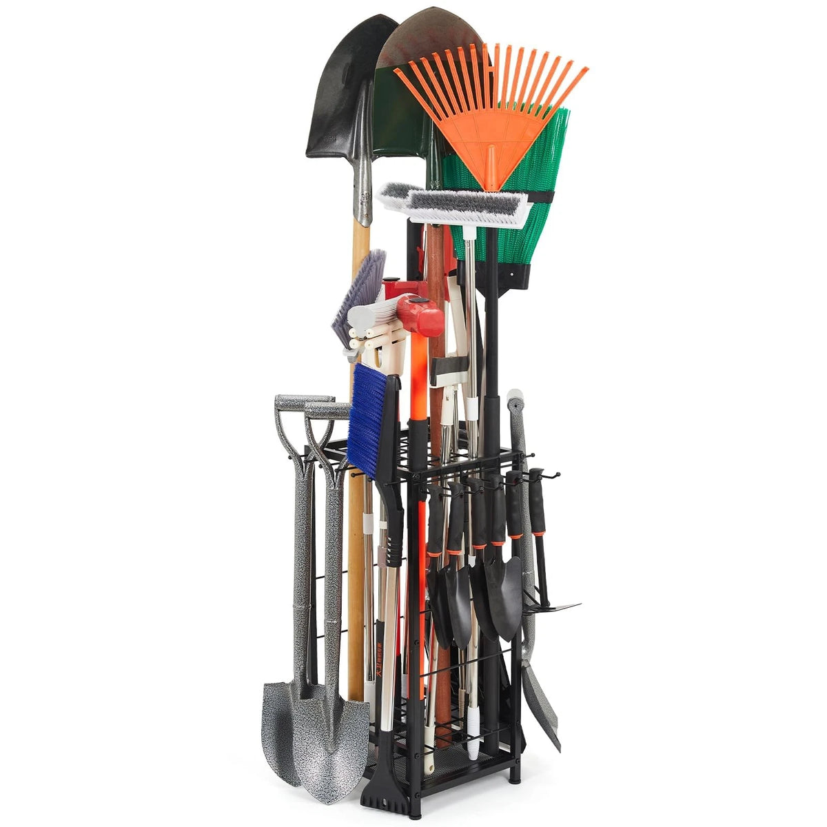 Garden Tool Organizer Holds 50 Long-Handled Corner Organizer, Black