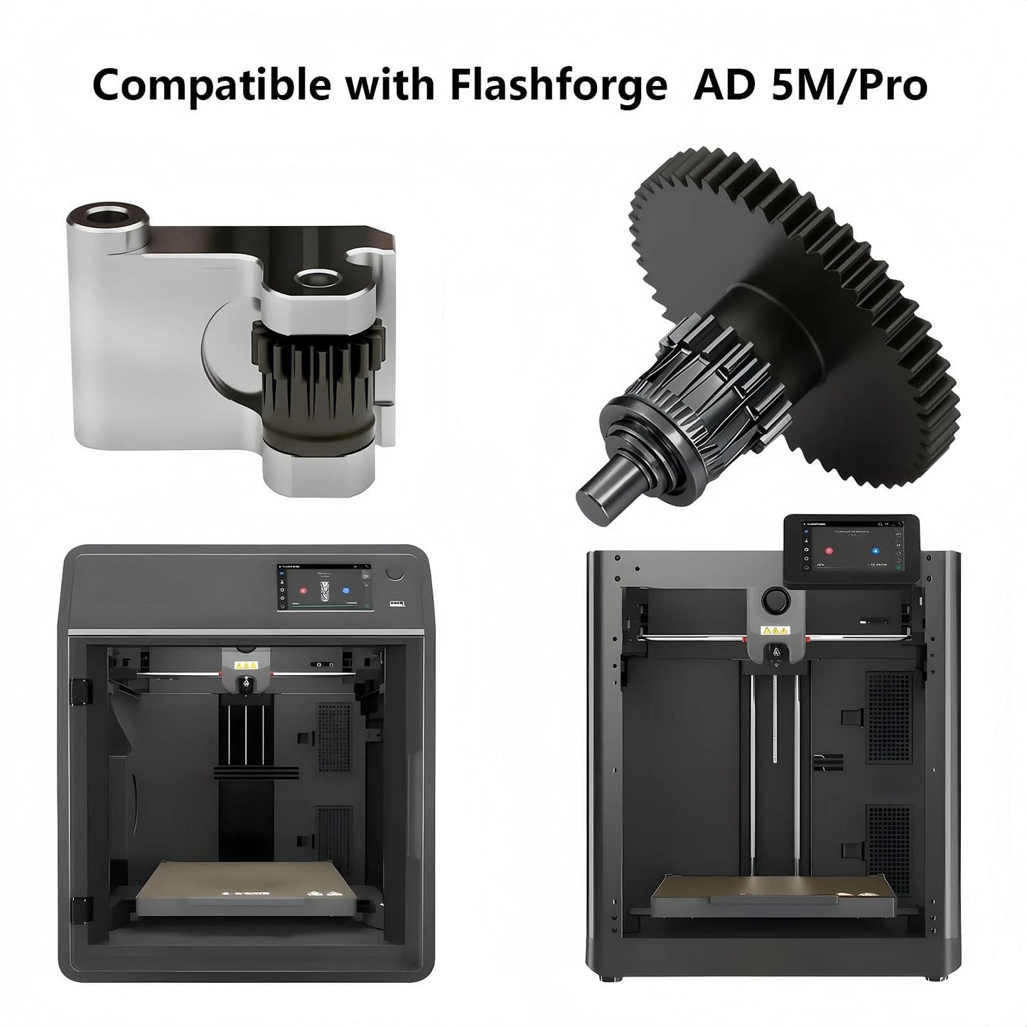 Hardened Steel Extruder Gear Kit for Adventurer 5M, 3D Printer DLC Nano...