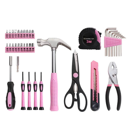 39 Piece All Purpose Basic Household Pink Tool Kit for Women - Small