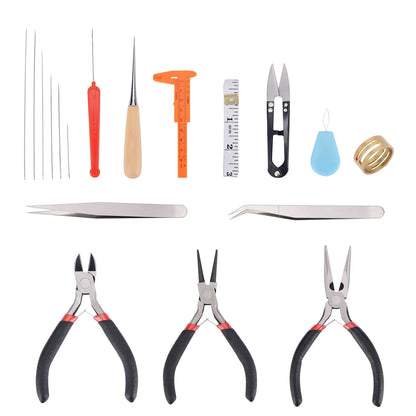 PAXCOO 19Pcs Jewelry Making Tools Kit with Zipper Storage Case for black