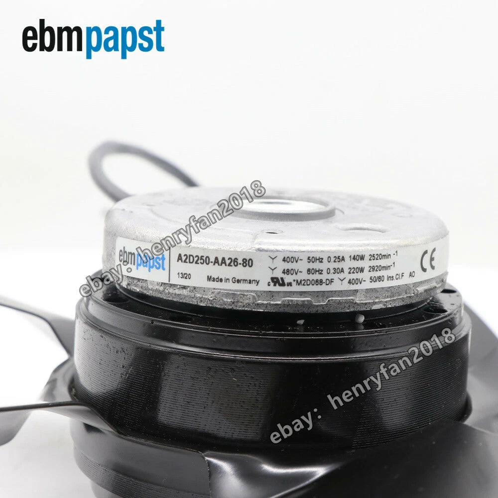 Ebmpapst Fan A2D250-AA26-80 M2D068-DF 400/480VAC 140/220W 0.3A Spindle Motor Fan