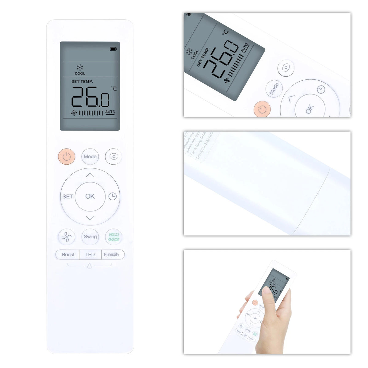 RG10L(2HS)/BGEFU1 Replacement Remote Control For Midea Air Conditioner