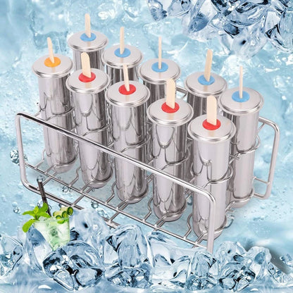 304 Stainless Steel Ice Cream Mold Kit, Sturdy with Wooden default, defult