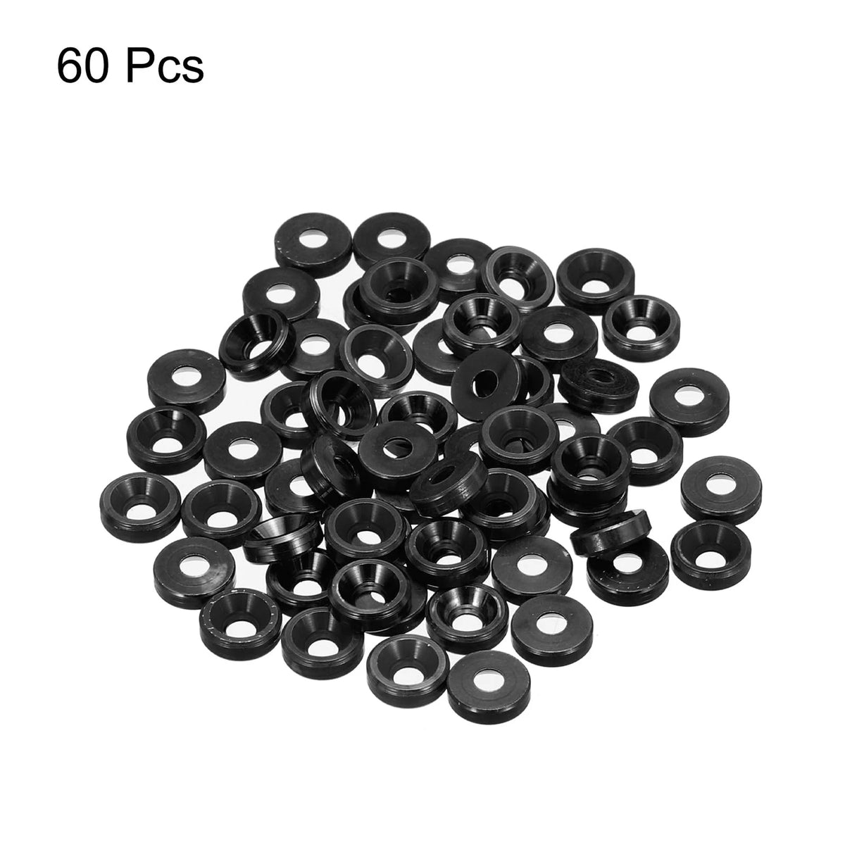 MECCANIXITY M2 Cone Cup Countersunk Washers,Anodized Aluminum M2, Black
