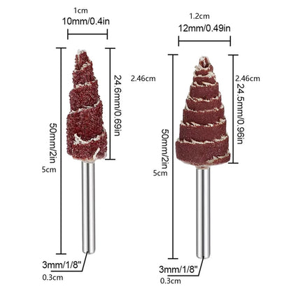 60Pcs 10mm 12mm Cone Shape Abrasive Flap Wheel 1/8inch Shank For Grinder Drill