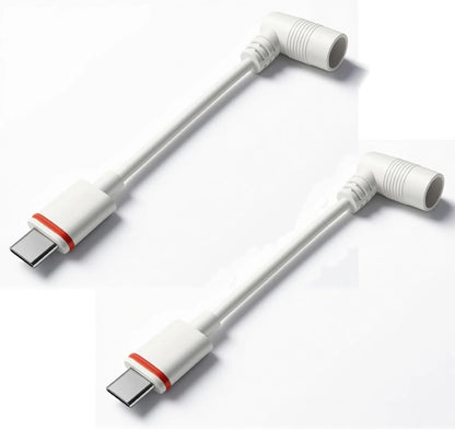 USB-C Adapter Replacement for Ring Barrel Plug Solar Panels & Cameras - White