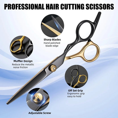 13 PCS Hair Cutting Scissors Shears Kits，Professional Haircut Kit...
