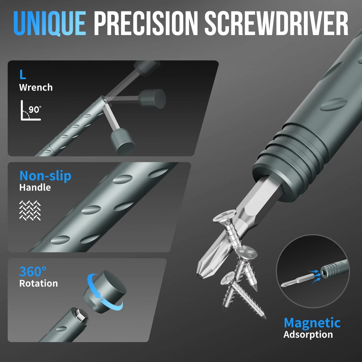 STREBITO 55-in-1 Precision Screwdriver Set, Compact Magnetic Repair Tool Blue