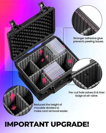Card Cases for Sport Trading Small, 6 Adj-Zones/ Fits H≤5.6" Card&Sleeve
