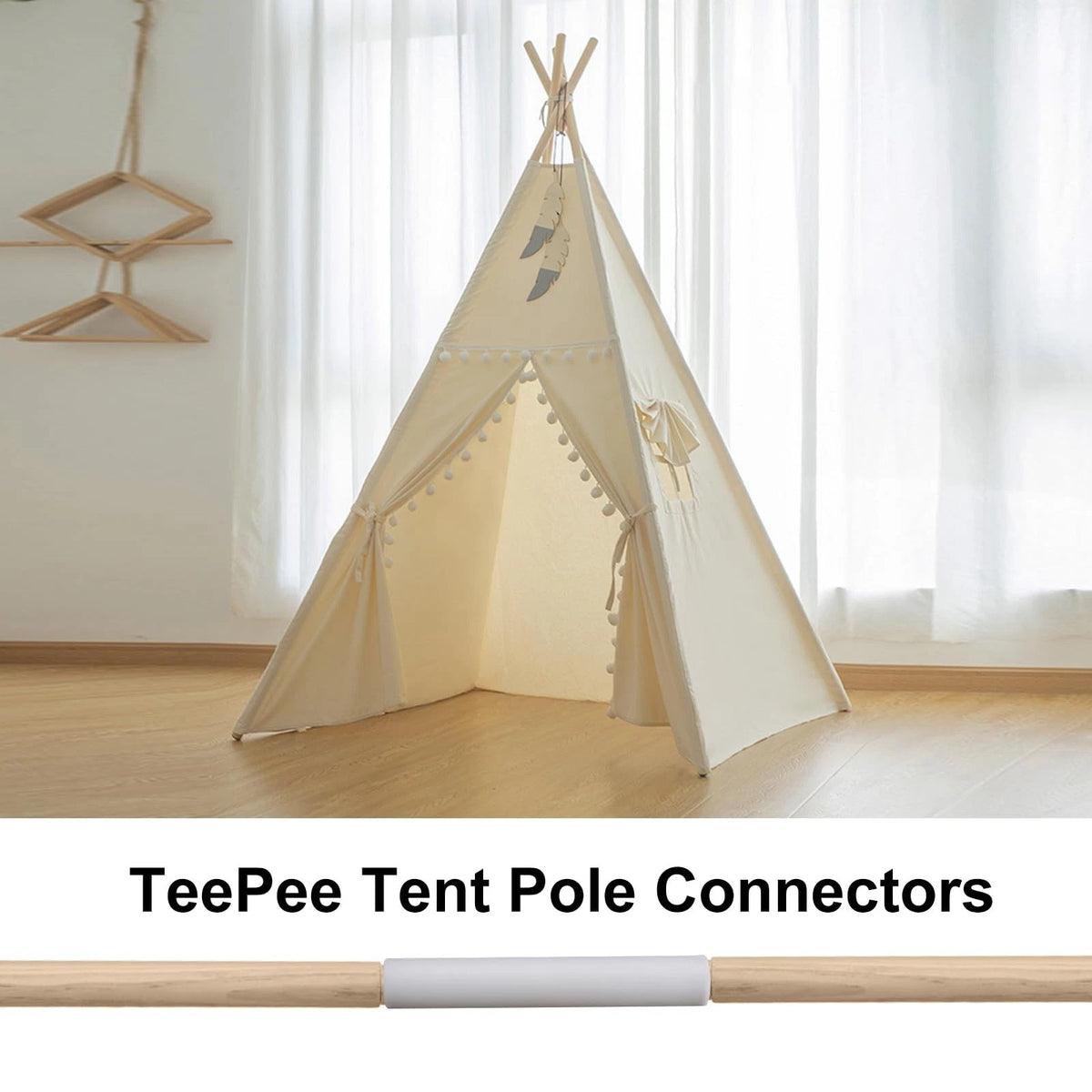 GJD 3 canvas teepee pole fittings for the support, 0.78 inch, White
