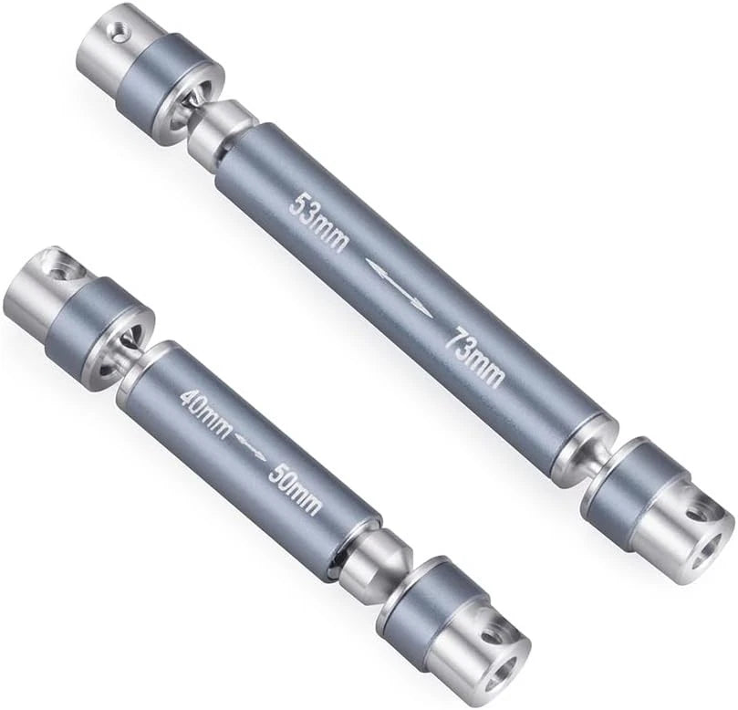 RCLIONS Steel RC Center Drive Shaft 40+53mm Driveshaft for 1/24th Silver
