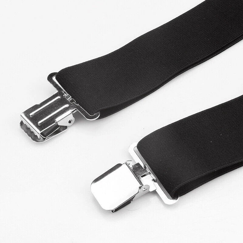 Elastic General Pants Cross Adjustable X-Type Suspender Strap Leather Crosspatch