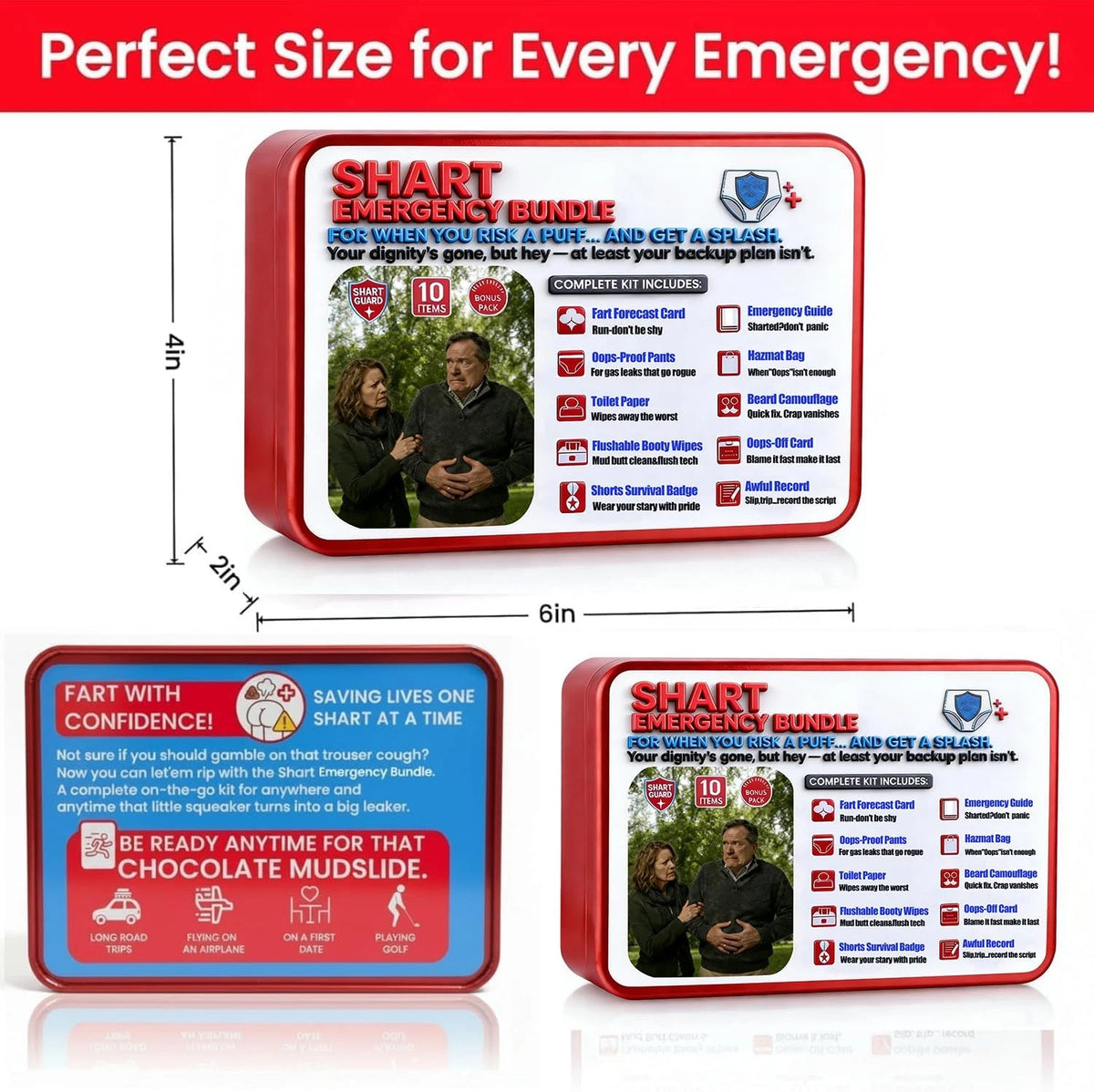 Funny Sharting Survival Kit – Ultimate Poop Prank Gag Gift Set for Adults –...