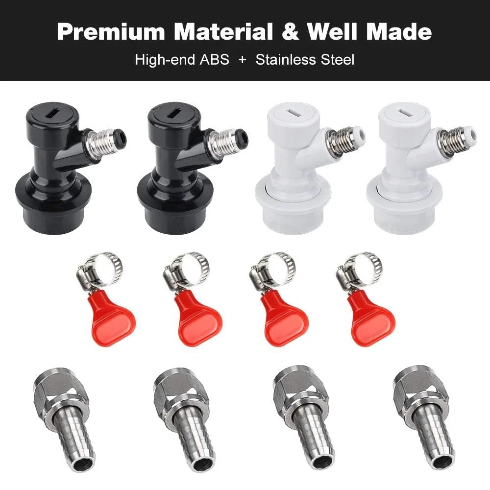 Ball Lock Keg Disconnect Quick 2 pairs of ball lock keg fittings, Red