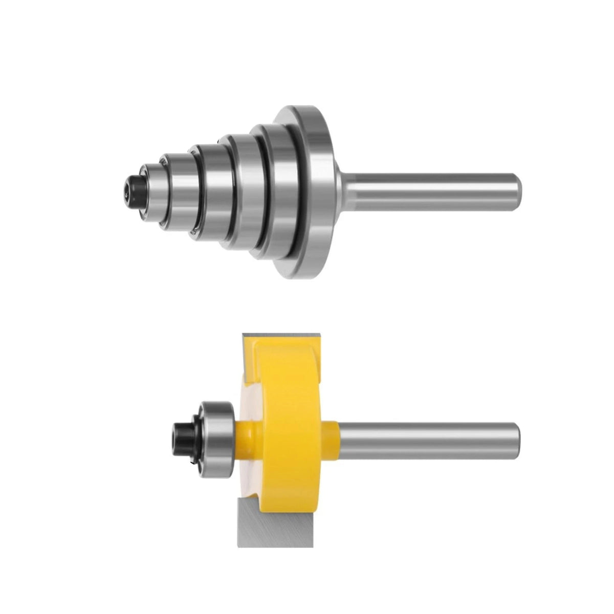 Rabbet Router Bit Set Fit 3/8in, 1/2in, 5/8in, 3/4in, 7/8in, 1-1/8in Bearings