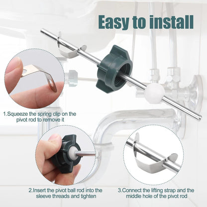 2pcs Lavatory Pop Up Center Piece Assembly, Bathroom Drain Sink Parts Pivot...