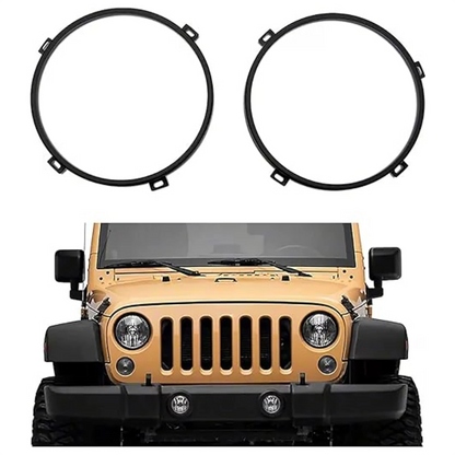 2Pcs Round Headlight Mount Bracket Rings Kits For Jeep Wrangler JK 2007-2017
