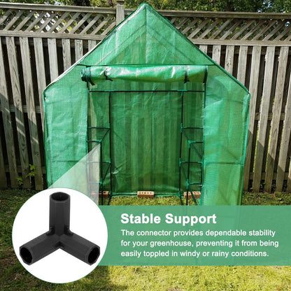M METERXITY 4 Pcs 11mm Greenhouse Frame Building 3 Way Right Angle, Black