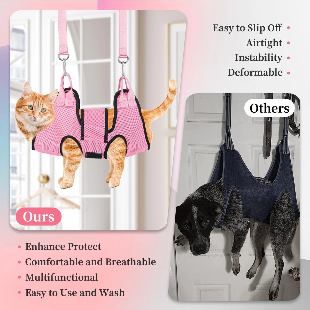 PatiencET Dog Grooming Hammock, Pet Hammock for XS (12 LB Max), Pink