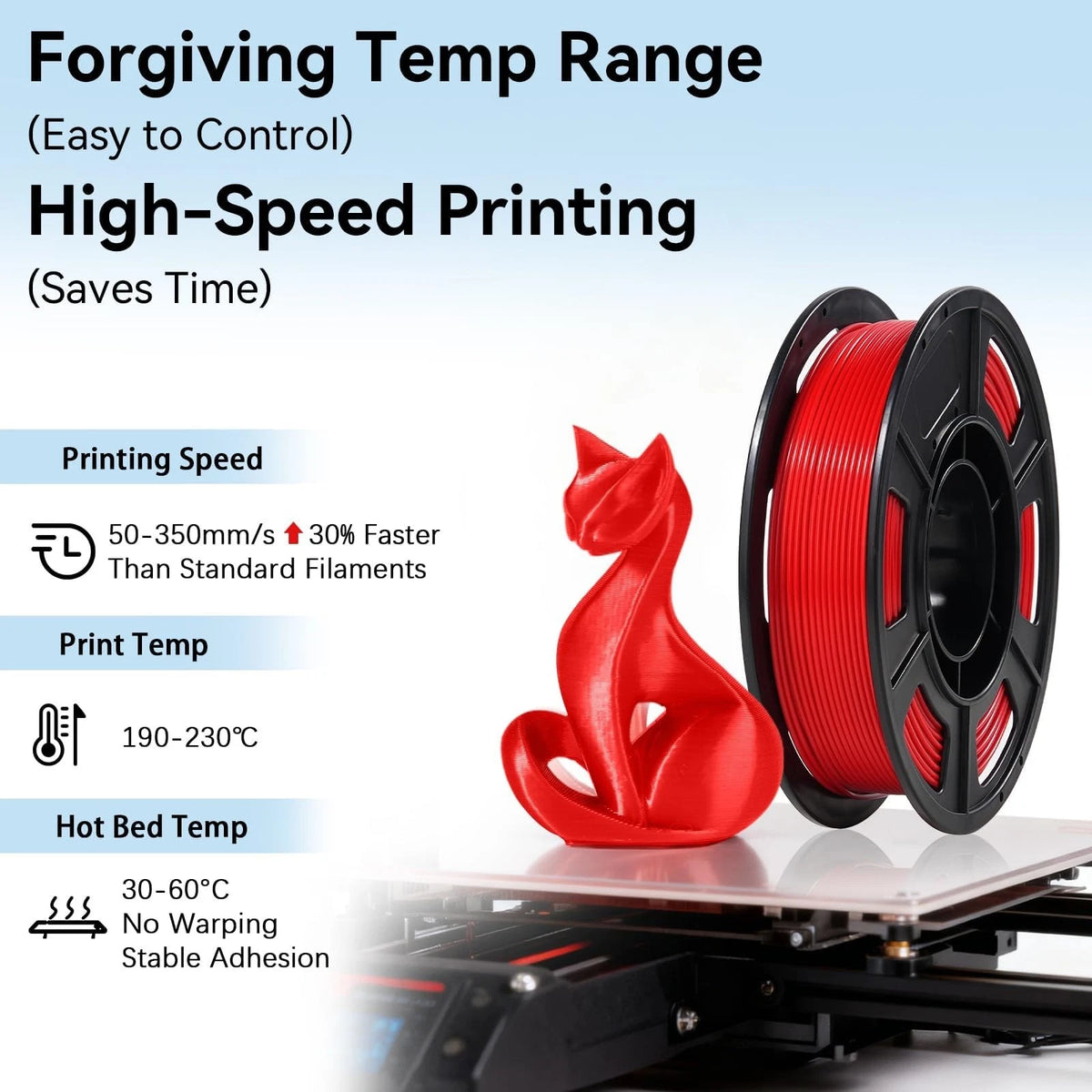 Dynta 3D Printer 1.75 millimeters, 250gx6-black+white+red+green+blue+purple