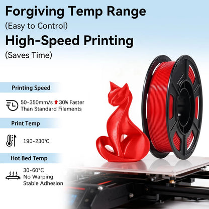 Dynta 3D Printer 1.75 millimeters, 250gx6-black+white+red+green+blue+purple