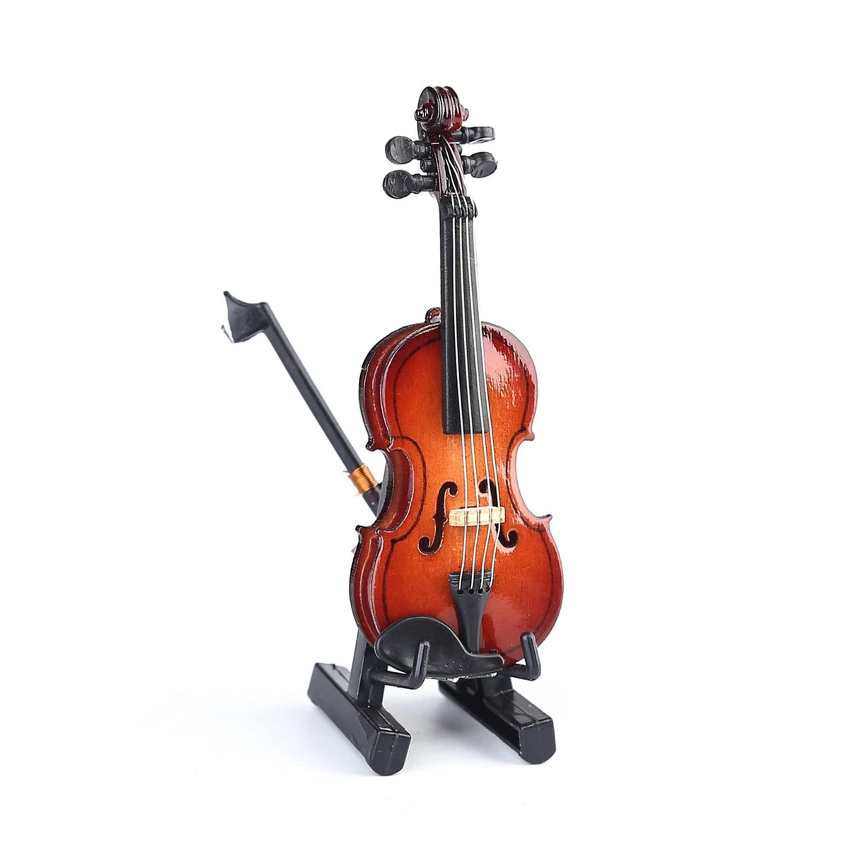 Dselvgvu Wooden Miniature Violin with 3.15"x1.18"x0.59", 3.15"x1.18"x0.59"