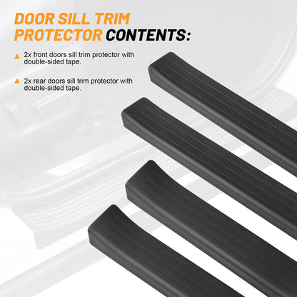 For 21-24 Toyota RAV4 Prime Door Sill Protector,Anti-Scratch Car Door Protection