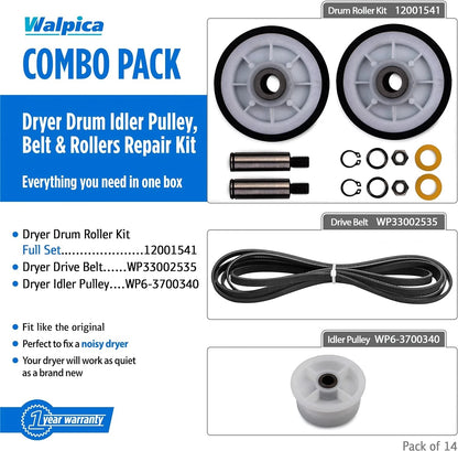 303373, Dryer Drum Support Roller Belt Idler Pulley Repair Kit for Maytag...