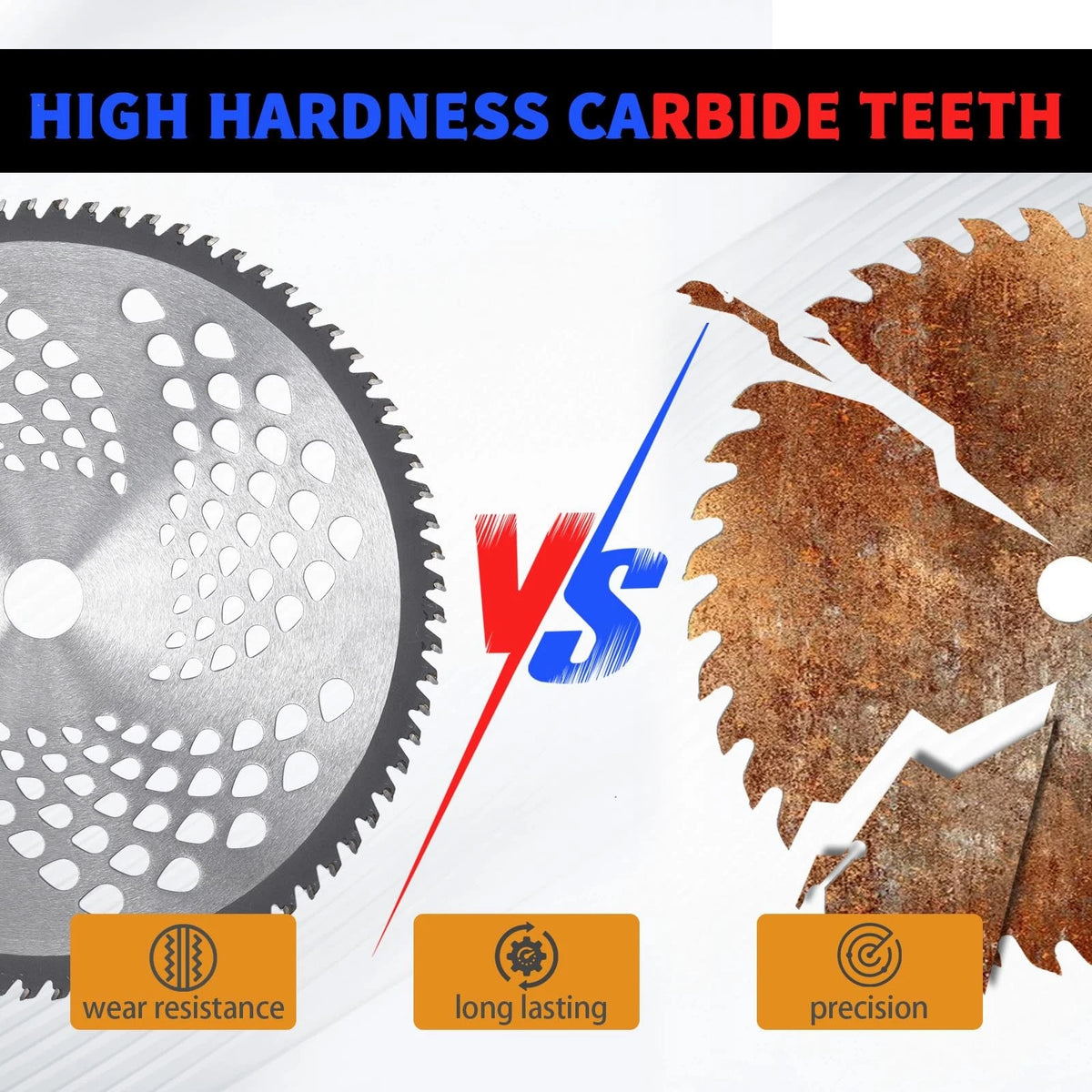 IRONHIT 9" x 20T Chainsaw Tooth Brush Cutter Blades, x 36 Teeth BLACK