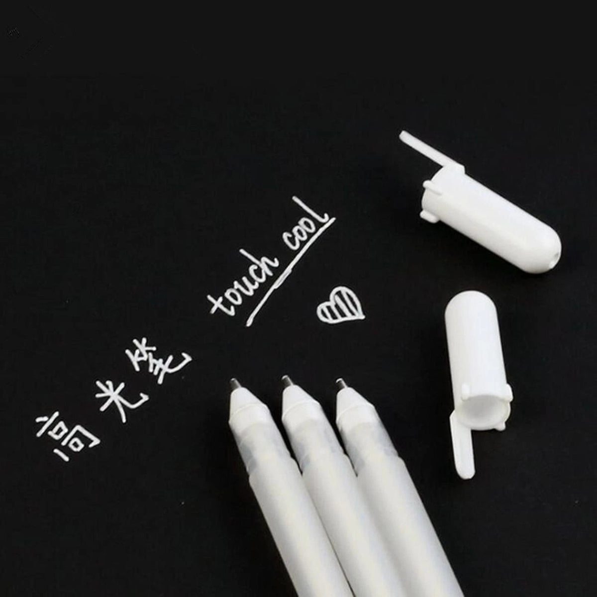 3* 0.8mm White Gel Ink Pen Drawing Art Fine Tip Sketching Painting Marker Tool