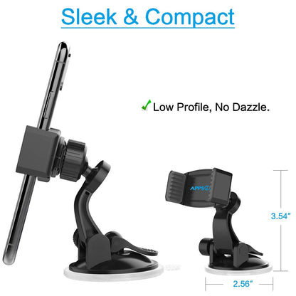 APPS2Car Suction Cup Phone Holder for Car with Adjustable Mount